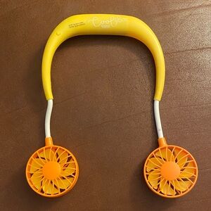 COOL FANS Portable Yellow and Orange Rechargeable Neck Fan
